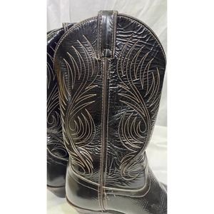 Vintage Code West chocolate  Leather Cowboy Boots Women's Size 7- 1/2